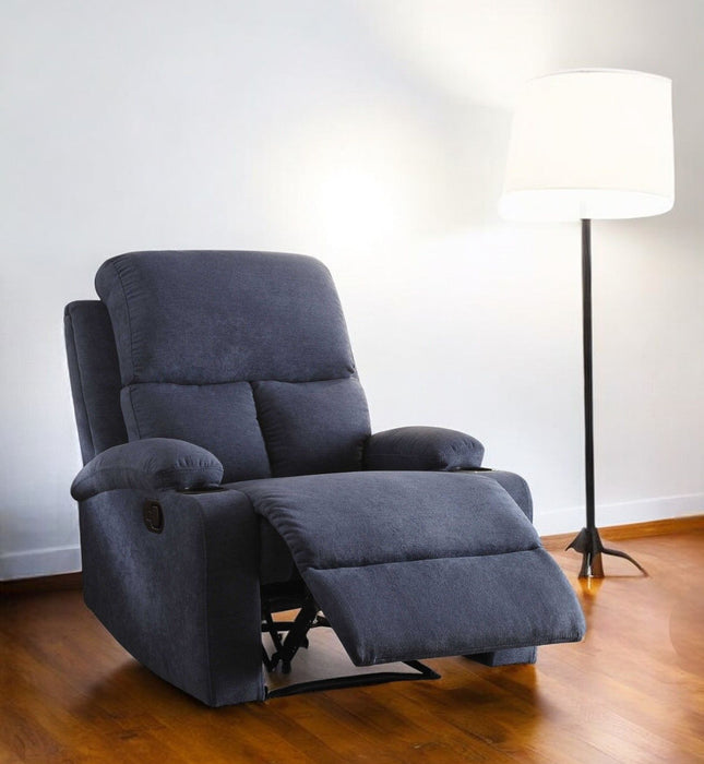 Linen Recliner - Blue