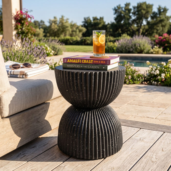 Side Table With Speckled Ribbed Texture Noble House
