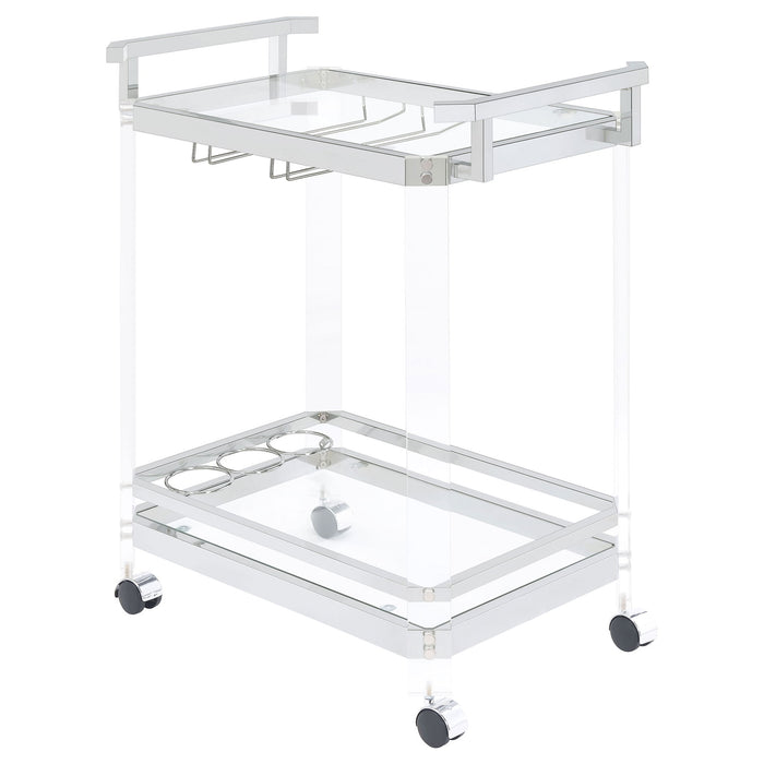 Kempton - 2 Tier Bar Cart - Chrome Furniture Max