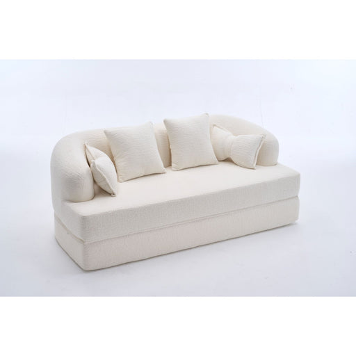 Foldable Sofa Bed, Boneless Couch Convertible Sleeper With 4 Pillows Home Essentials