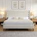 Modern Upholstered Platform Bed With Wave Shaped Headboard Home Essentials