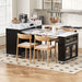 Extendable Dining Table With Folding Top, Rolling Kitchen Island With Drawers And Power Outlet Hearth and Haven