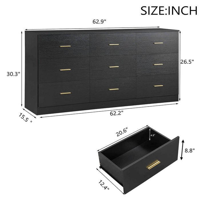9 Drawer Dresser, Ample Storage For Bedroom Home Essentials