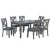 7 Piece Dining Room Furniture, Table And 6 Chairs Set - Gray Home Essentials