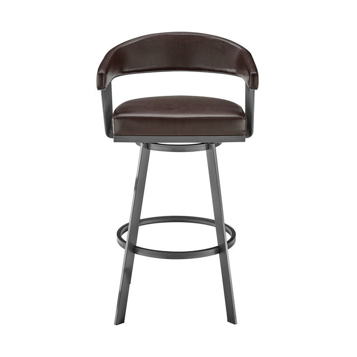 Swivel Low Back Counter Height Bar Chair - Chocolate And Gray