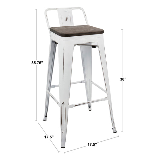 Oregon - Industrial Low Back Barstool (Set of 2) - Black Lumi Source