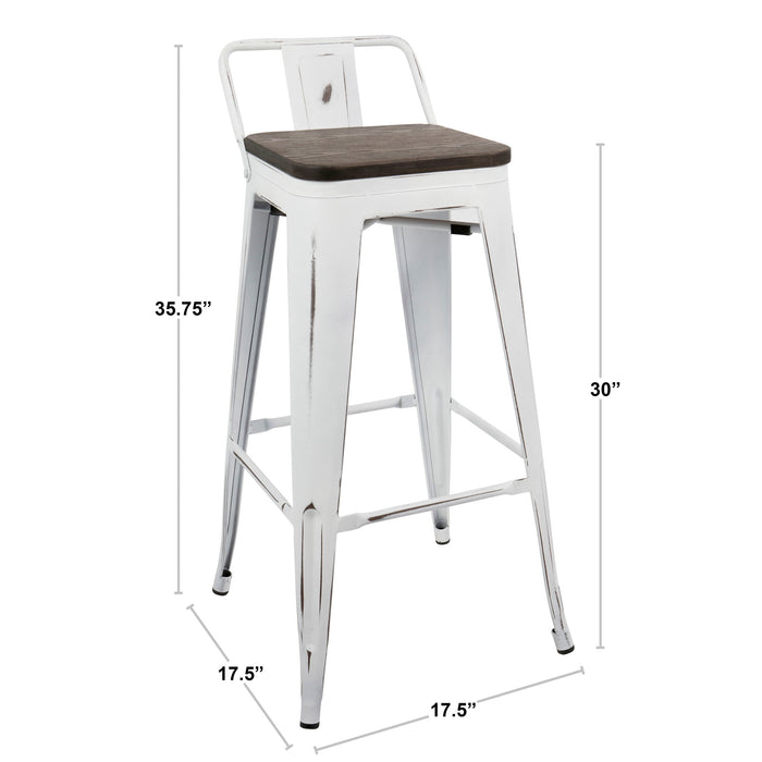 Oregon - Industrial Low Back Barstool (Set of 2) - Black Lumi Source