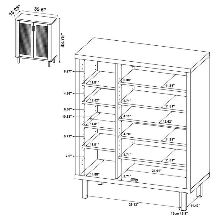 Stagg - 2 Door Shoe Storage Cabinet - Natural Furniture Max