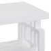 Rectangular End Table With Geometric Design And Open Shelf - White Furniture Max