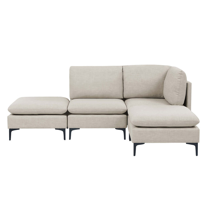 Upholstered Modular Sectional With Tall Legs, Medium Firm Seat Home Essentials