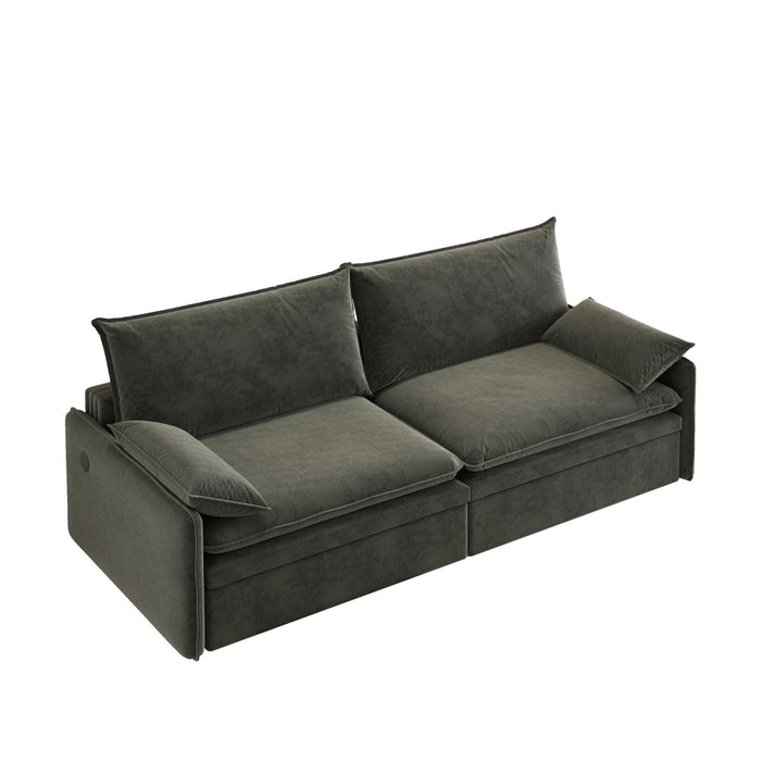 4 Seat Convertible Sleeper Sofa Bed, Modern With Storage Home Essentials