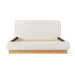 Queen Size Upholstered Platform Bed Frame, No Box Spring Required - Natural / White Noble House