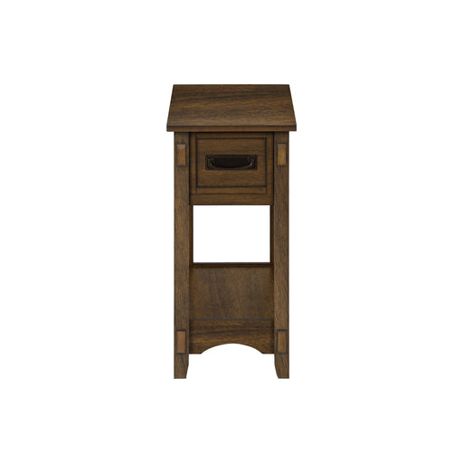 Accent End Table, 2 Tier, Narrow, Storage Drawer, Transitional - Walnut 8th Street