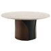 Rufina - Round Dining Table With Marble Top - Natural Marble Top & Walnut ACME