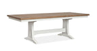 Kingston - Extendable Trestle Dining Table - Whisper White And Cerused Nutmeg Magnussen Furniture