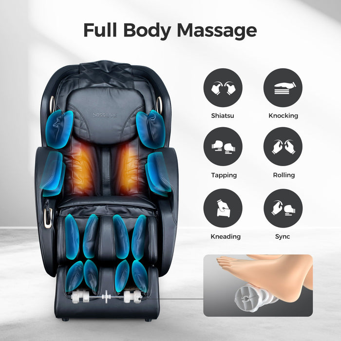 Bosscare - 3D Zero Gravity Massage Chair, Full Body Shiatsu Recliner With App Daily Nest