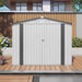 Outdoor Garden Storage Shed, Tool Shed With Pitched Roof Waterproof With 1 Window And 2 Lockable Door - White / Gray Daily Nest