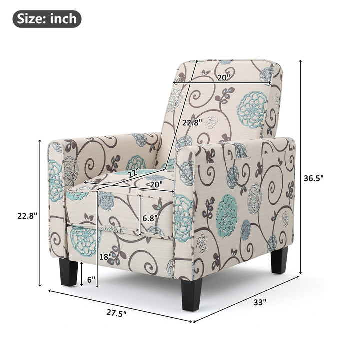 Push Back Upholstered Recliner Armchair Noble House