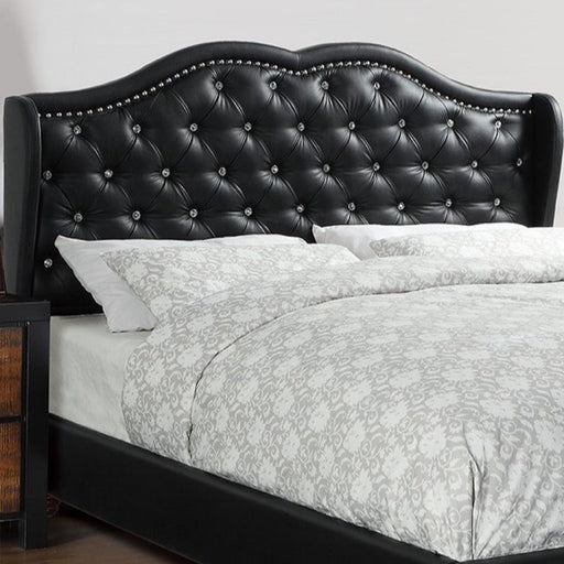 Bed With Curved Wingback Headboard, Button Tufted Upholstered Home Essentials