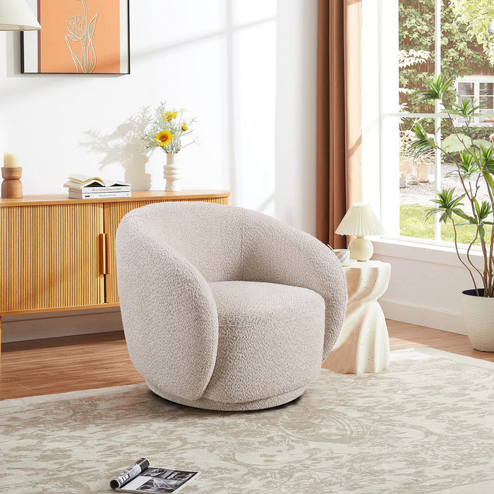 Swivel Accent Upholstered Barrel Chair Home Essentials