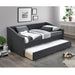 Daybed With Trundle Nailhead Trim Button Tufted Home Essentials