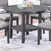 5 Piece Dining Set With Storage Shelves Round Table And Upholstered Side Chairs - Gray Home Essentials