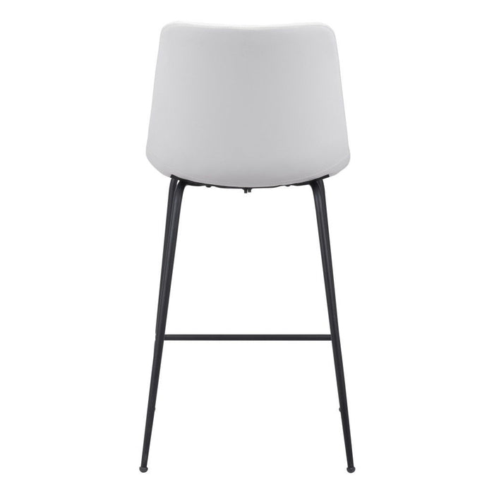 Steel Low Back Counter Height Bar Chair - White And Black