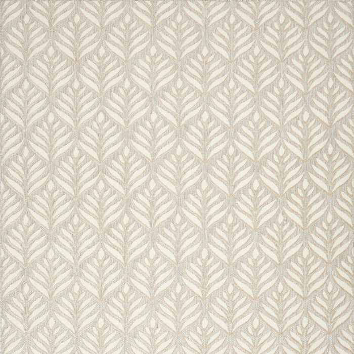 8' X 11' Floral Stain Resistant Non Skid Area Rug - Ivory / Gray