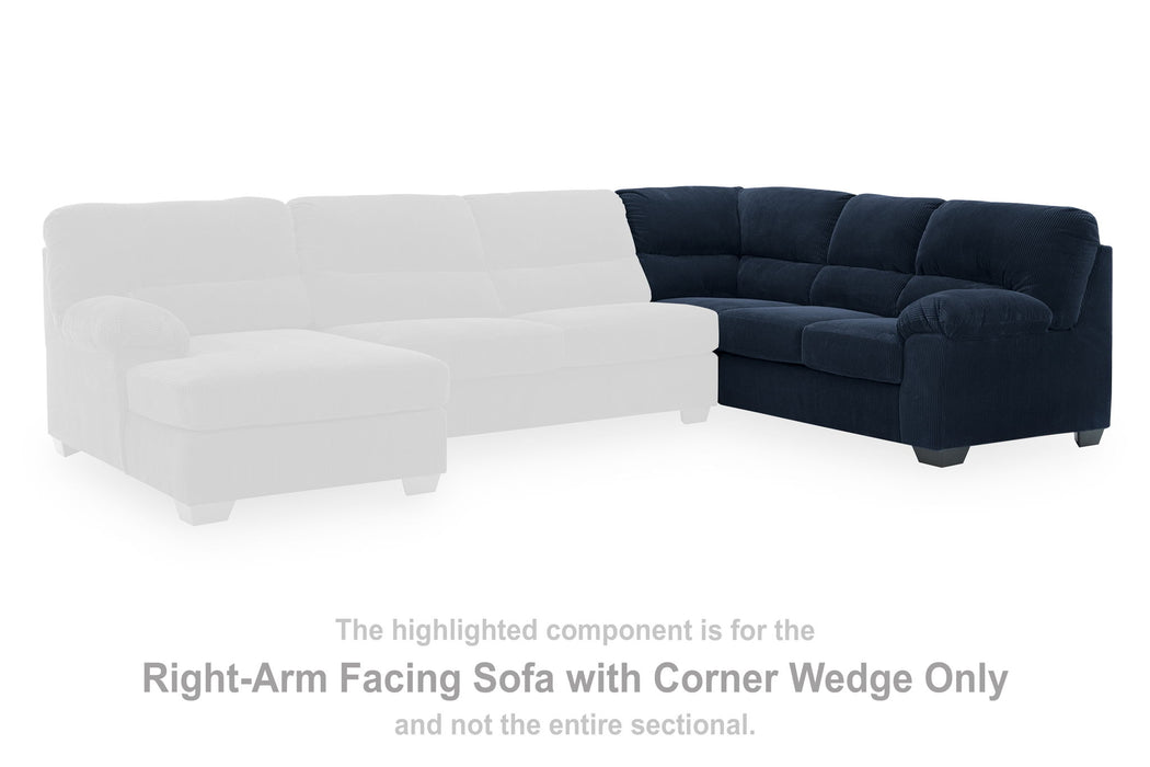SimpleJoy - RAF Sofa With Corner Wedge - Navy Signature Design by Ashley®
