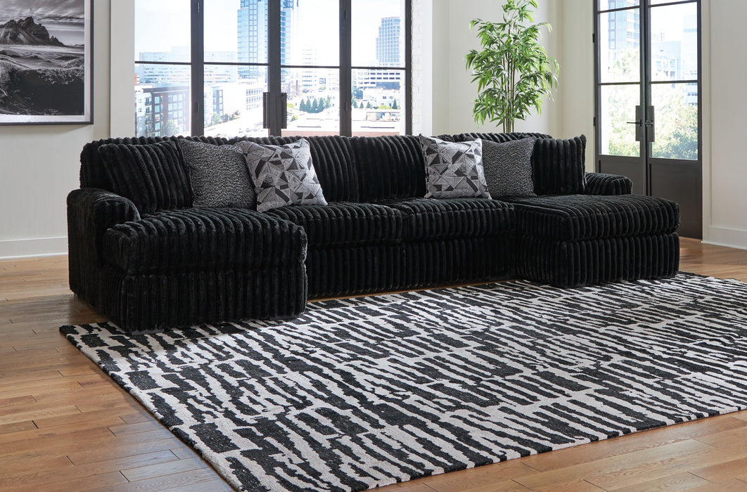 Midnight-Madness - 3 Piece Sectional Signature Design by Ashley®