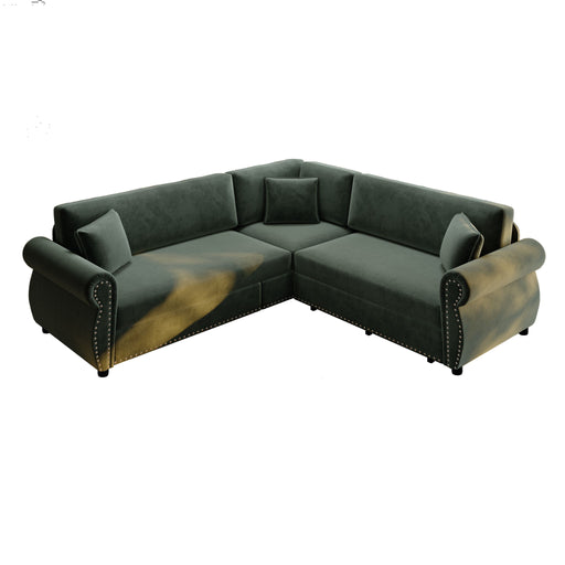 L-Shaped Sofa Couch With Pull-Out Bed Home Essentials