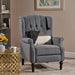 Armchair Recliner With Pushback Mechanism And Wingback Design Noble House