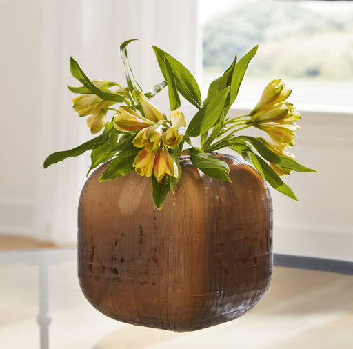 Capard - Indoor/Outdoor Vase - 8" - Brown Signature Design by Ashley®