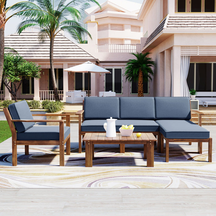 U_Style A Multi Person Sofa Set With A Small Table, Suitable For Gardens, Backyards, And Balconies - Gray