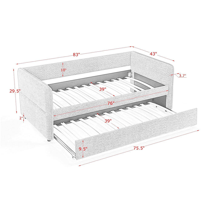 Upholstered Daybed With Pop Up Trundle Home Essentials