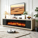 Fireplace TV Stand - Beige / Black Home Essentials