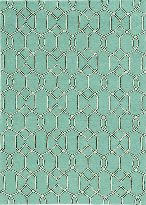 7' X 10' Moroccan Indoor / Outdoor Area Rug - Green