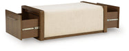 Marxmore - Upholstered Ottoman With Storage - Brown Signature Design by Ashley®