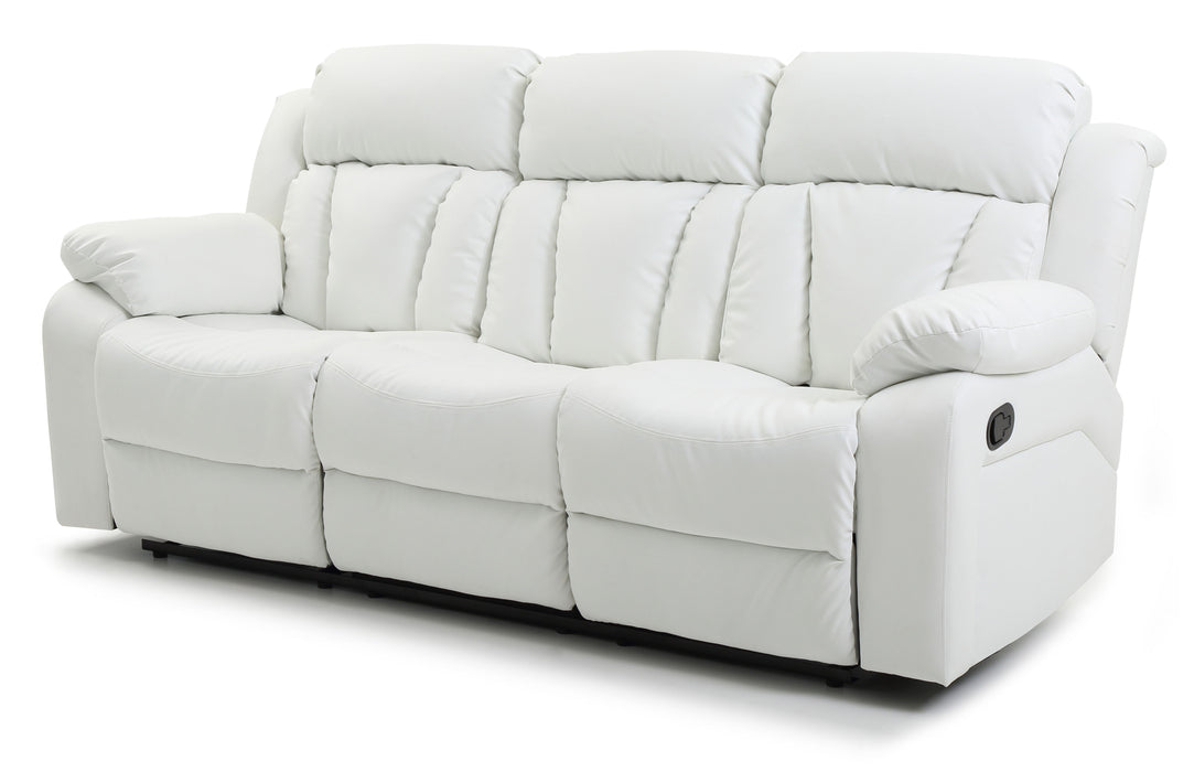Glory Furniture Daria Reclining Sofa, White