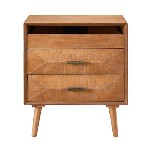 Nightstand With Charging Station, 2 Drawers And Open Shelf, USB / Type C Ports Home Essentials
