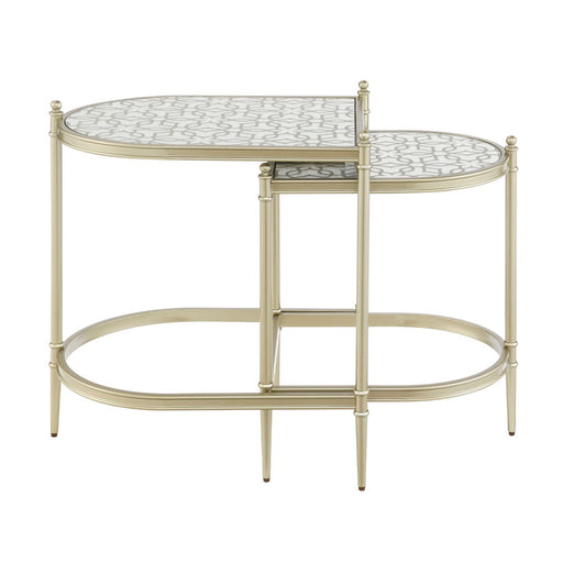 Zaba - Nesting Table - Glass Top & Silver ACME
