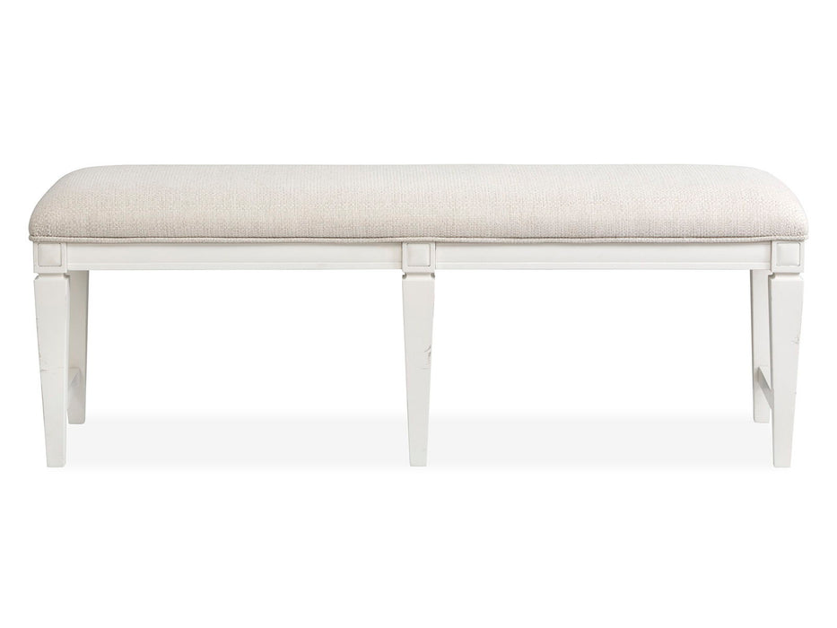 Willowbrook - Upholstered Bench - Egg Shell White Magnussen Furniture