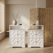 Nightstand With Diamond Carvings Handles, 2 Drawers & Charging Station Home Essentials