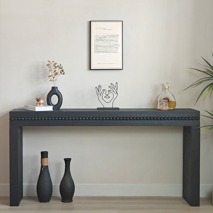 Modern Rustic Wood Table, Rectangular Living Room Center Table With Floating Top Design Home Essentials