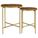 Genevieve - 2 Piece Round Nesting Table - Gold Furniture Max