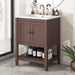Modern Bathroom Vanity With Sink And Open Shelf Hearth and Haven