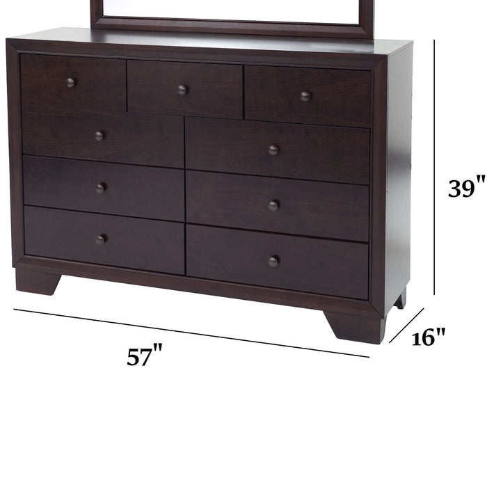 1 Piece Dresser With 9 Drawers - Brown Home Essentials