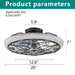 20" Caged Ceiling Fan With Remote Control And Crystal Sand Lampshade - Matte Black Daily Nest