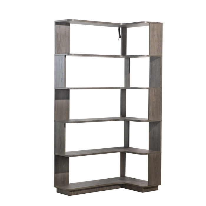 Freestanding Corner Bookshelf For Living Room - Dark Brown Home Essentials