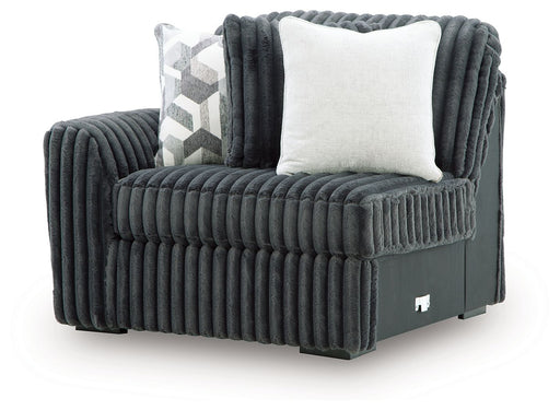 Midnight-Madness - LAF Corner Chair - Gunmetal Signature Design by Ashley®